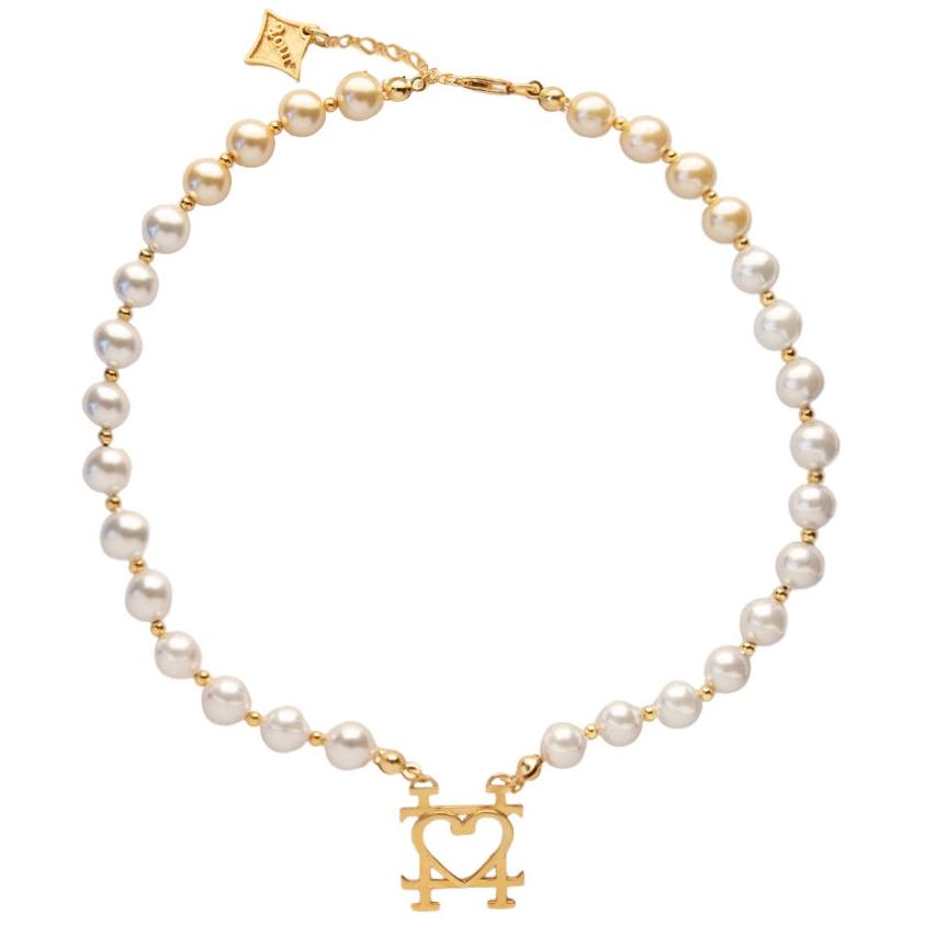 Unique Designer 24 Pearl Necklace | Elegant Two-Tone Piece